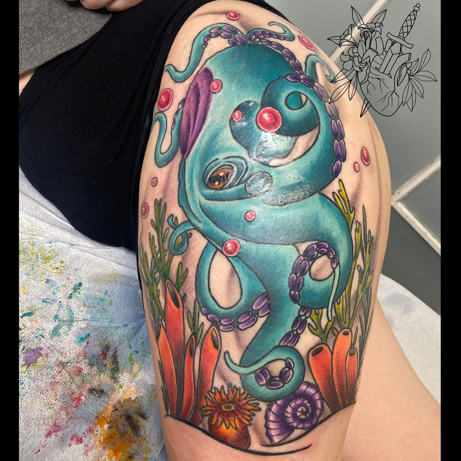 Delicate Flower Ink tattoo work — photo 2