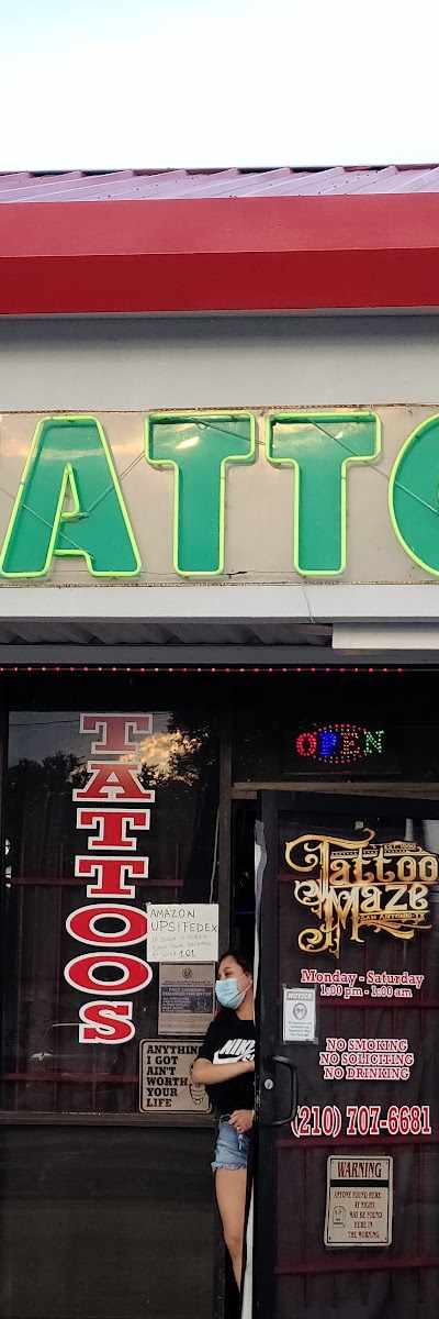 Tattoo Maze tattoo parlor in San Antonio, TX