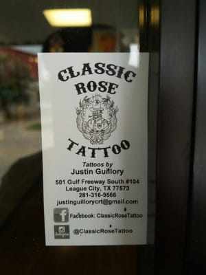 Classic rose tattoo in League City, TX