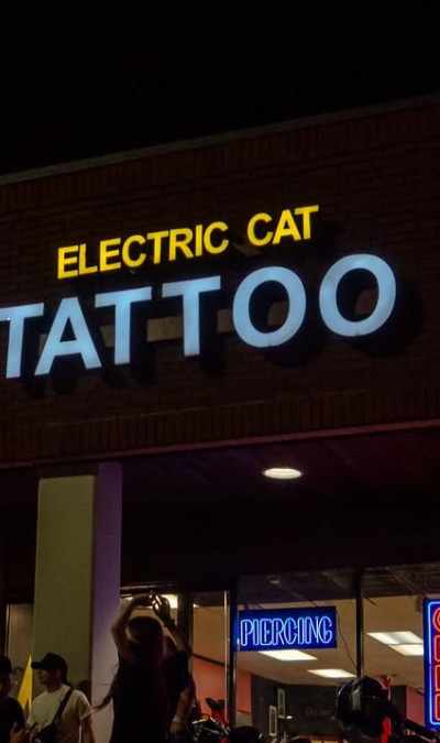 Electric Cat Tattoo in The Woodlands, TX